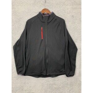 PEBBLE BEACH Large (L) Full Zip Black Red Golf Activewear Jacket Chest Pocket
